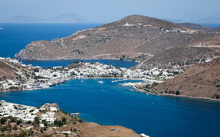 The beautiful island of Patmos island with the breathtaking view