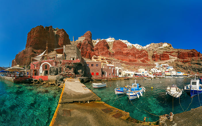 Small port in Santorini island