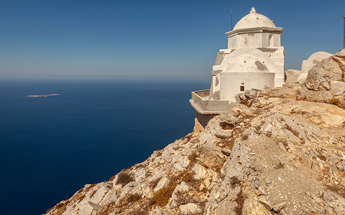 The Church of Panagia Kalamiotisa at the top of Mount Kalamos