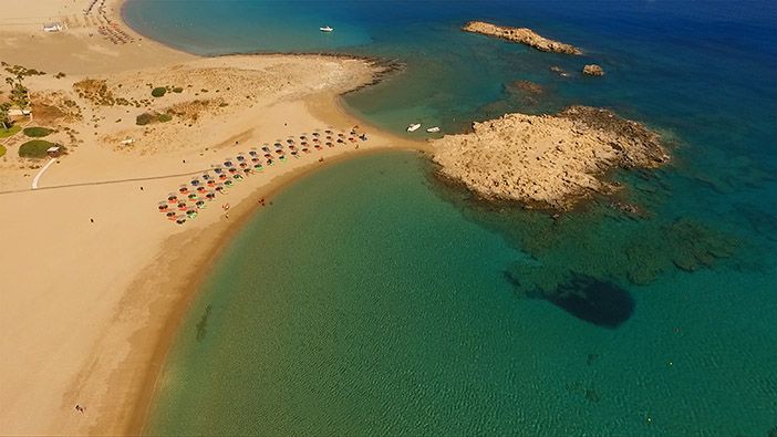 Emerald waters in Ios island