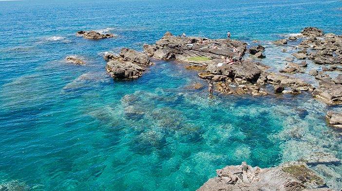 Crystal waters in beach