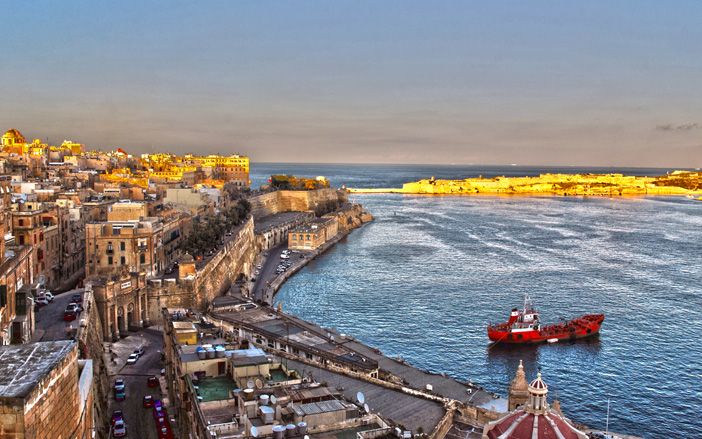 The port of Malta at the evening