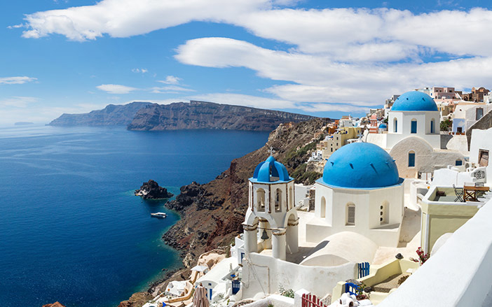 Easter on the island of Santorini, with the unique view