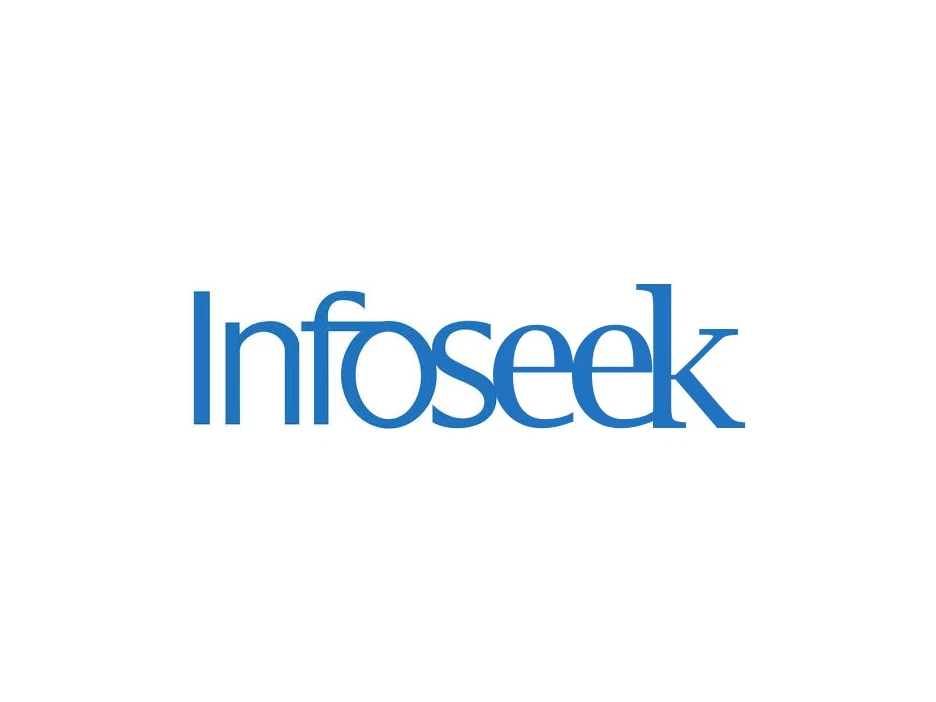 Blue Infoseek wordmark on a white background