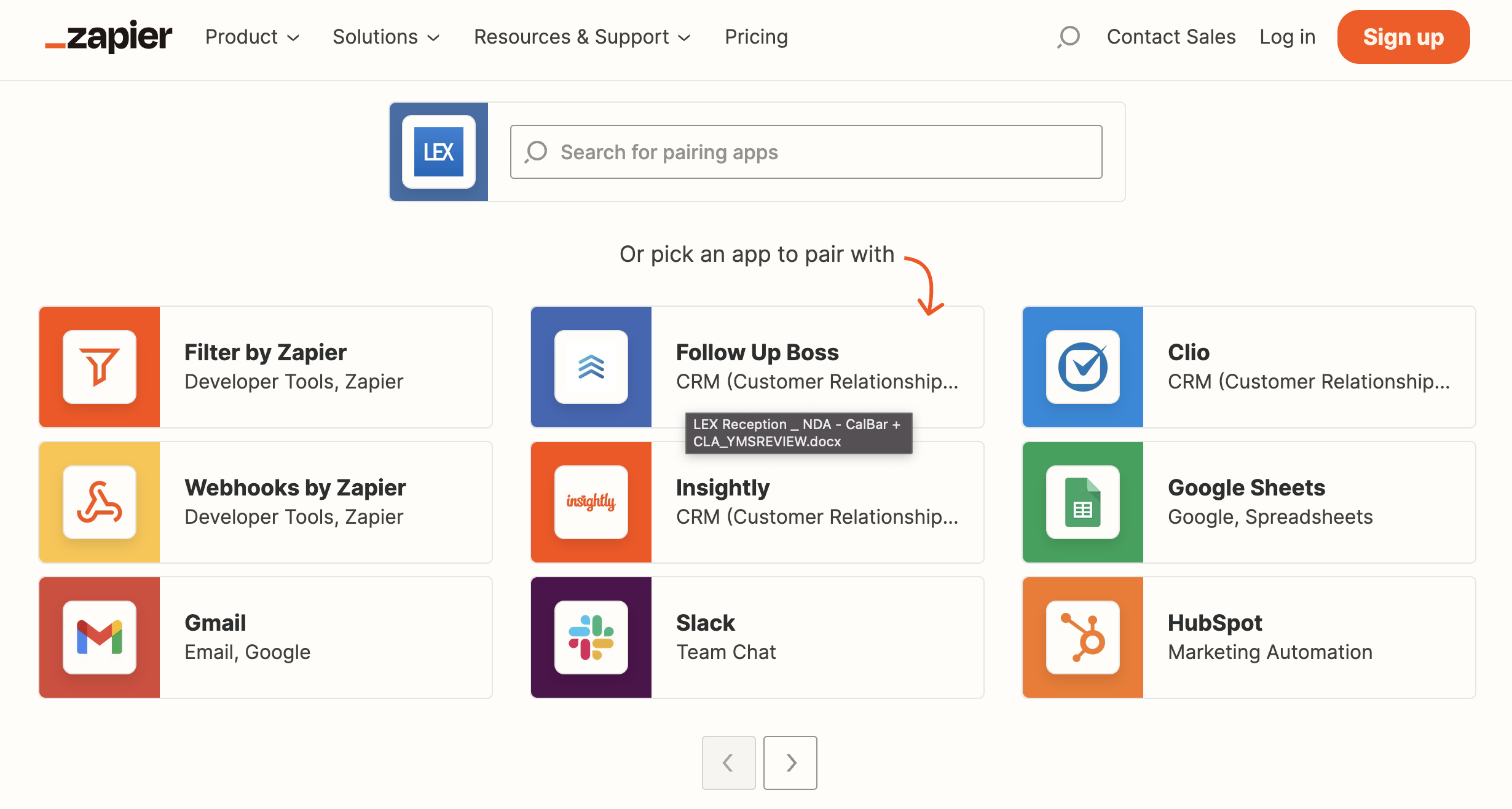 connect LEX Reception to other apps with Zapier