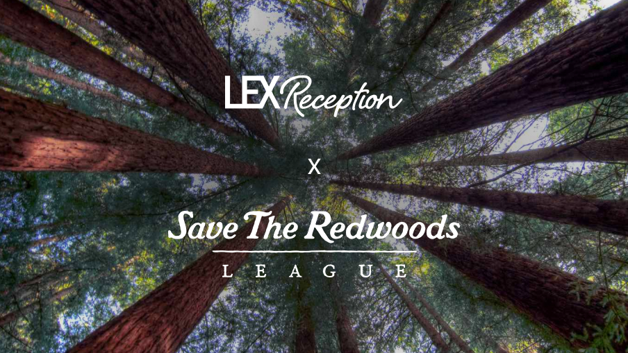 LEX Reception and Save The Redwoods League log's