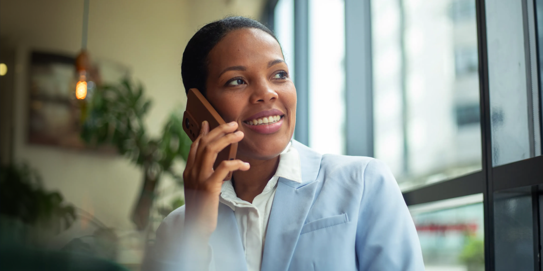 Woman talking on phone