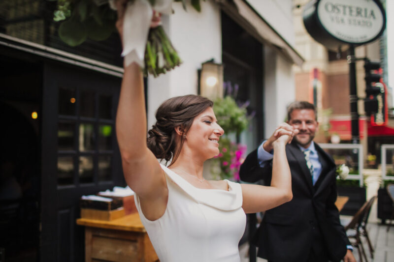 Bride and Groom at Osteria Via Stato