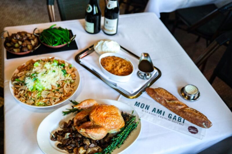 Chicken Dinner Spread at Mon Ami Gabi - Bethesda