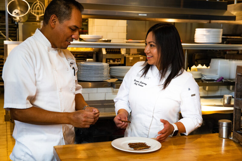 Chef Yasmin with pastry chef at Beatrix