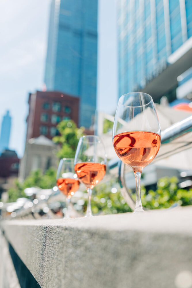 Glasses of Rose at Pizzeria Portofino