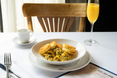 Truffle Scrambled Eggs at Mon Ami Gabi in Lincoln Park