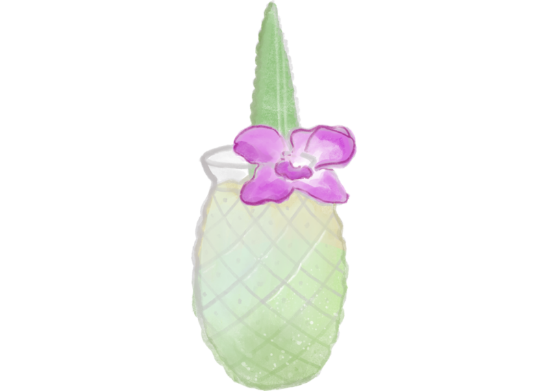 EMA'S PINEAPPLE GINGER SODA COCKTAIL ILLUSTRATION