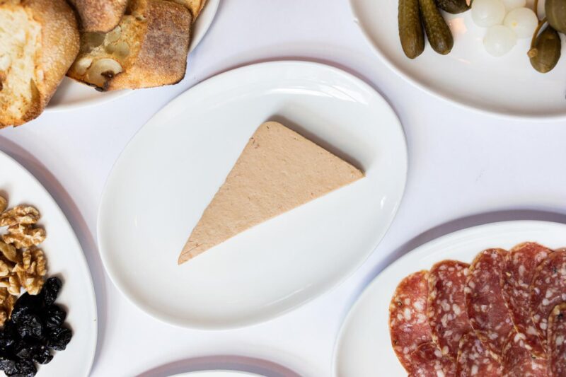 Array of charcuterie items from Mon Ami Gabi