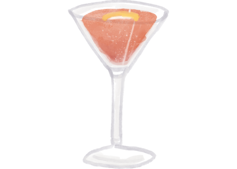 WILDFIRE'S ROUGE FRENCH 75 COCKTAIL ILLUSTRATION