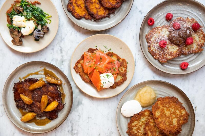 Summer House Latkes with different toppings