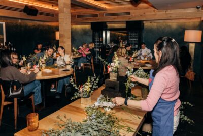 Ikebana flower arranging class at Sushi-san Lincoln Park