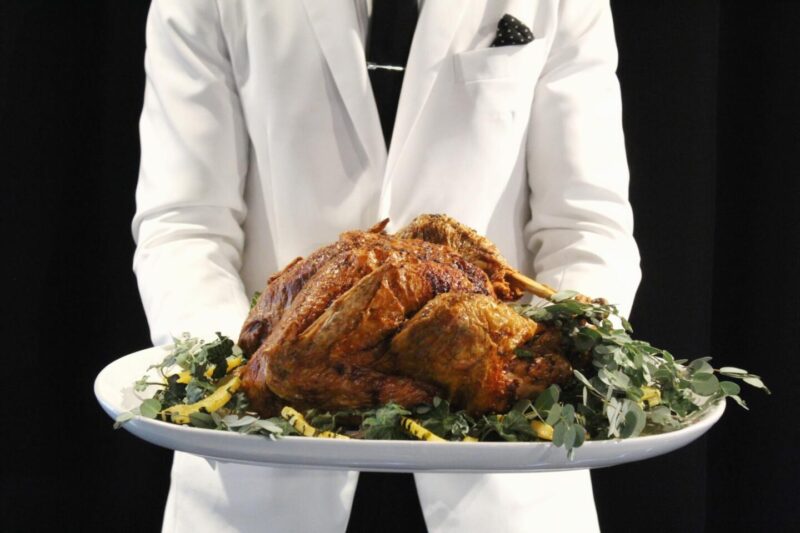 RPM Steak server with Thanksgiving Turkey