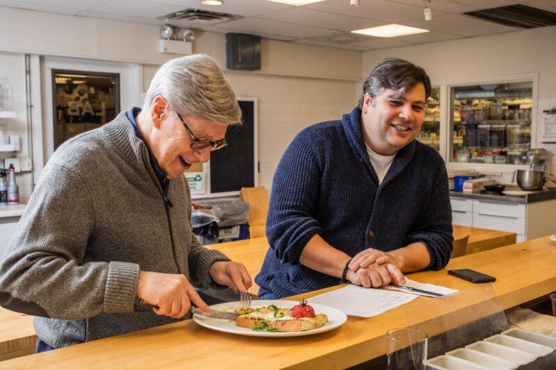 LEYE Found Rich Melman and President R.J. Melman Doing a Tasting in the Test Kitchen