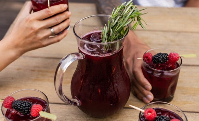 Blackberry-Rosemary Sangria at Big Bowl