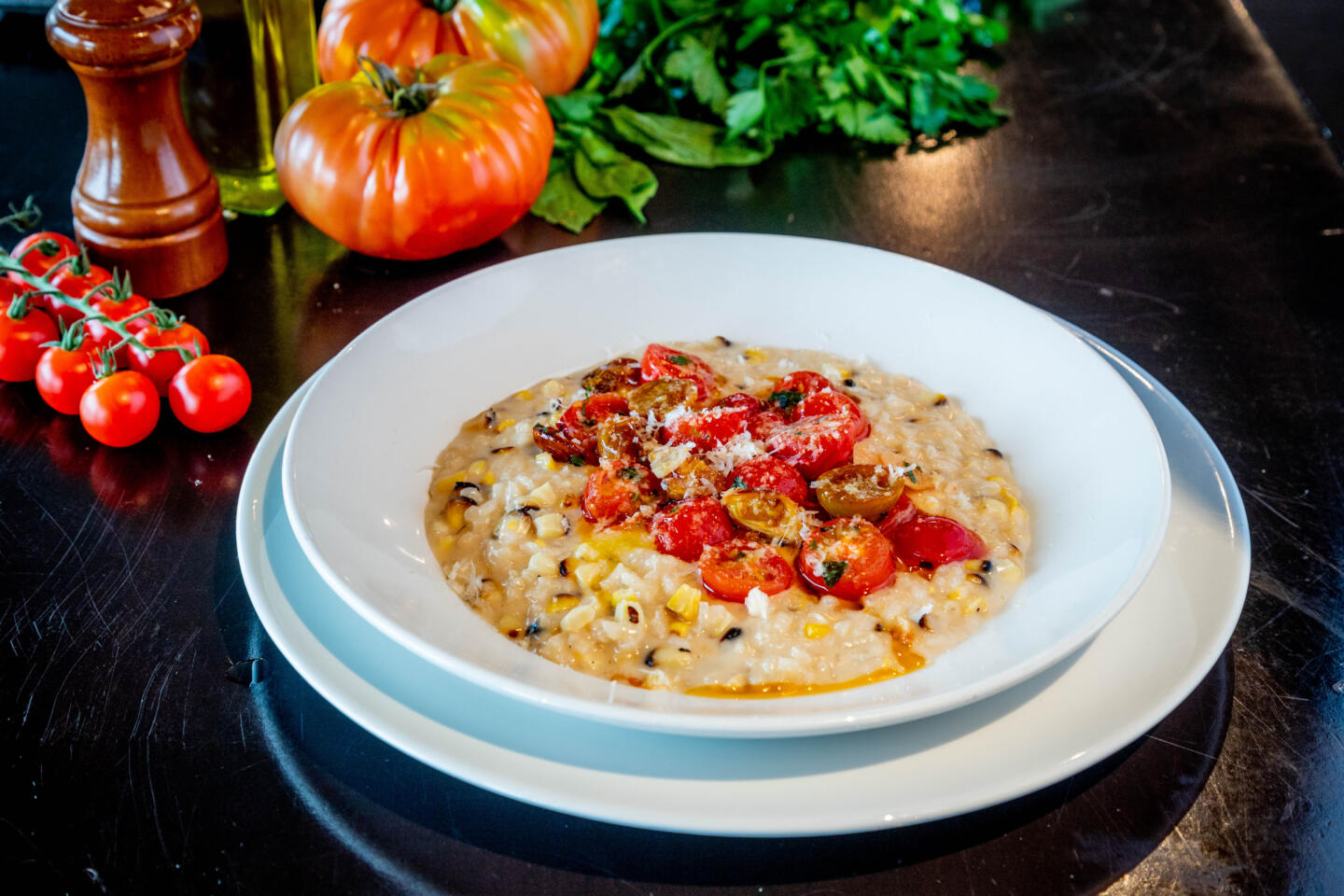 Roasted Tomato and Corn Risotto Inspired by Saranello's