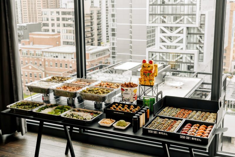 Sushi-san Catering spread