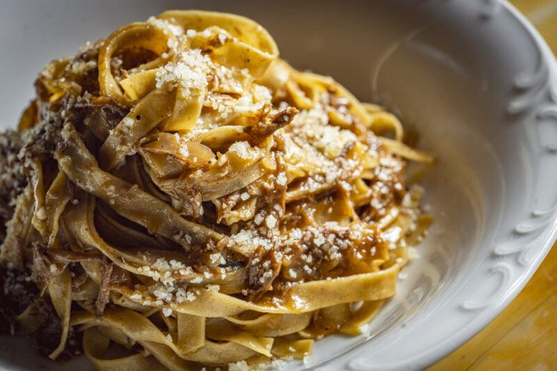 Tagliatelli al ragu at Tre Dita