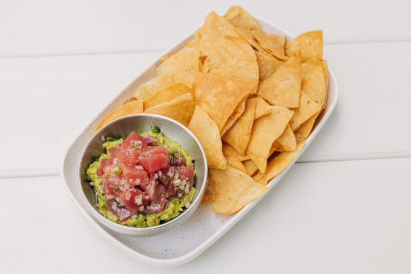 Ahi tuna and tortilla chips from Tallboy Taco 