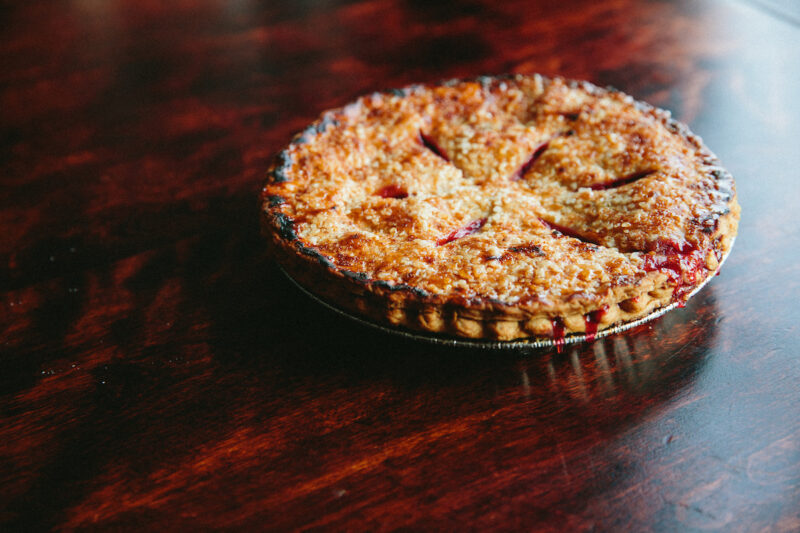 Wildfire Cherry Pie on a wooden background