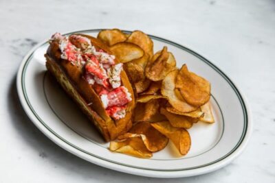 Joe's Seafood Lobster Roll and Chips