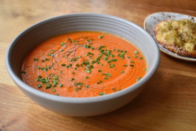 vegan tomato bisque at Rotisserie Ema