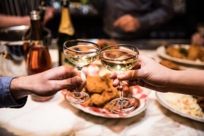 Fried Chicken and Sparkling Wine at Quality Crab & Oyster Bah