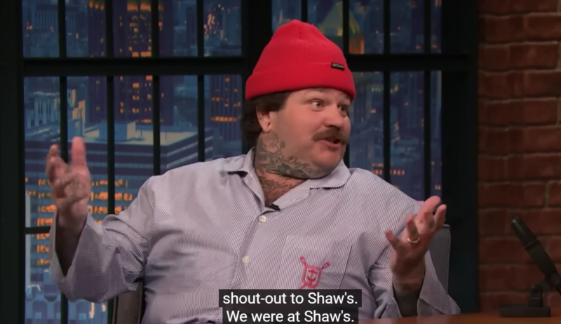 Matty Matheson talking about Shaws on Seth Meyers