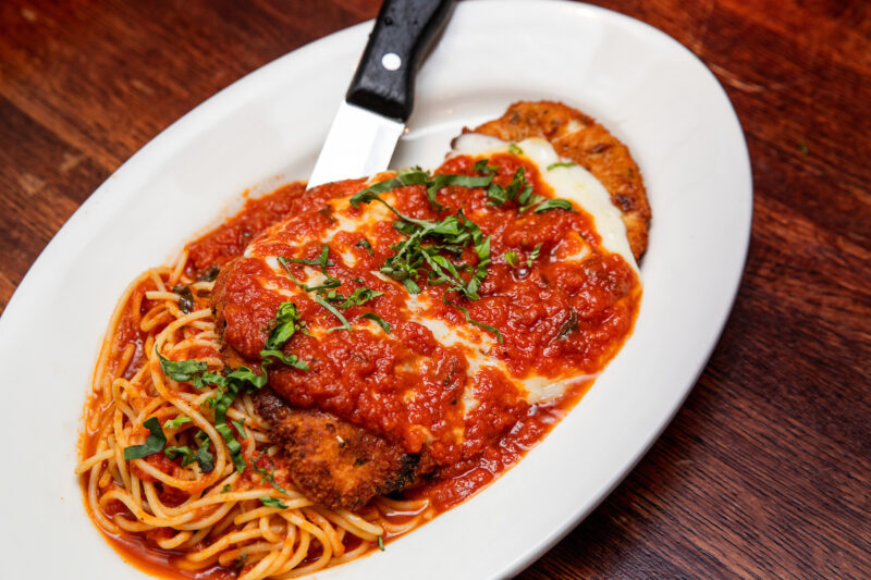 Hearty plate of chicken parmesan from Twin City Grill