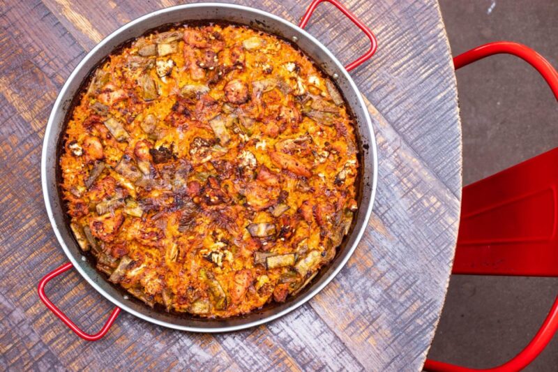 Hearty pan of Paella from Cafe Ba-Ba-Reeba 