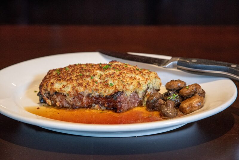 Wildfire New yOrk STeak with mushrooms