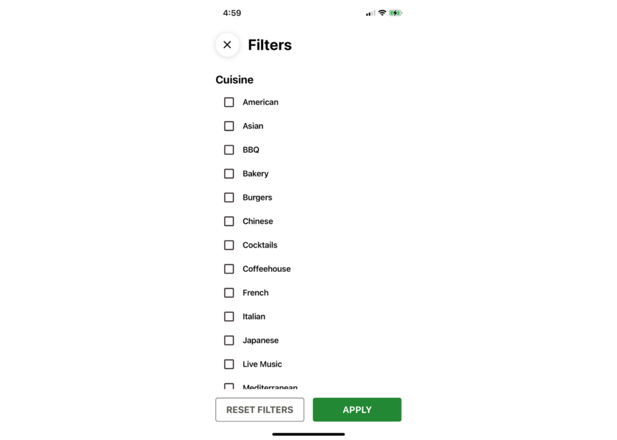 Screenshot of the Lettuce Eats App