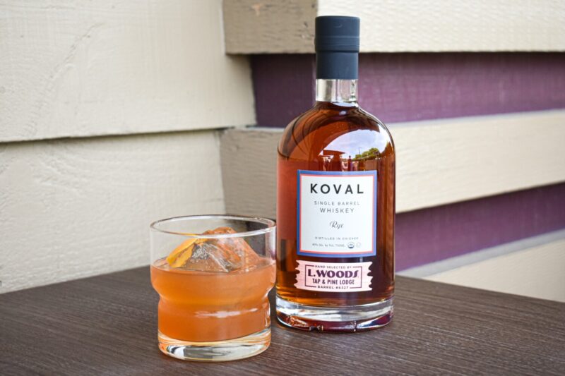 L. Woods Tap & Pine Lodge's Chicago Old Fashioned made with L. Woods Select Single Barrel Whiskey Rye by Koval Distilling