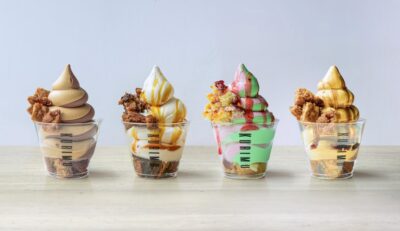 Soft serve parfaits with Beatrix cookies