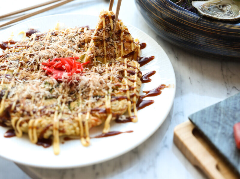 Okonomiyaki cabbage pancake for brunch at Miru