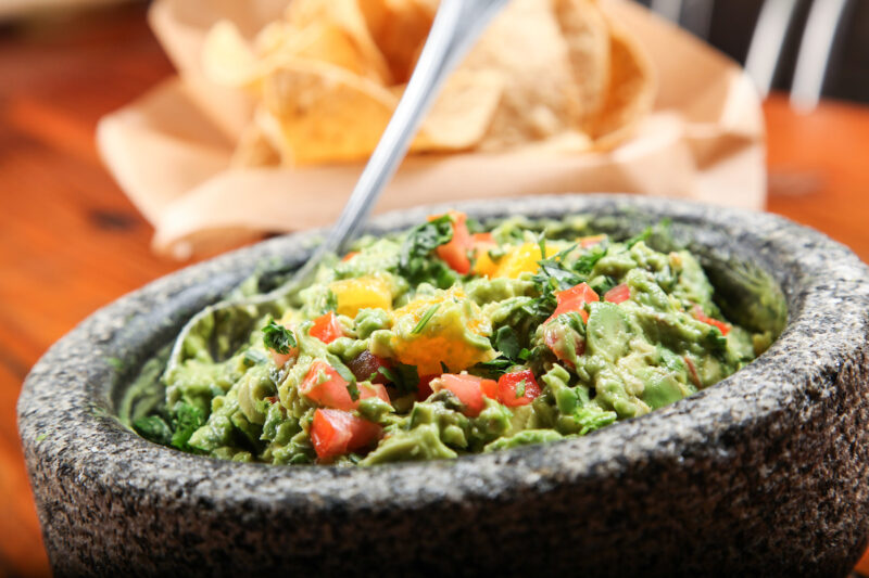 El Segundo Sol Guacamole presented in a traditional molcajete