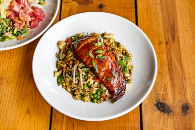 Cauliflower Fried Rice with Salmon