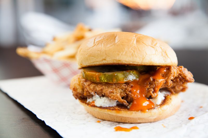 Close up of Fried Chicken Sandwich