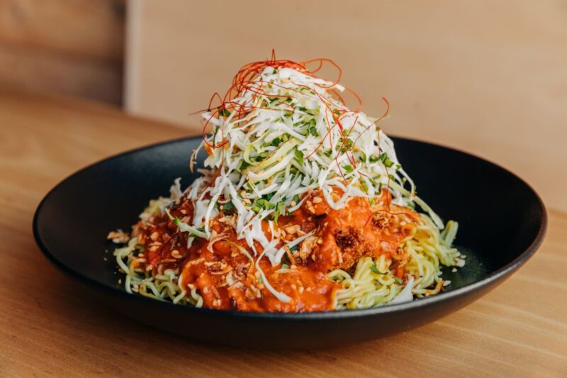 Chicken Chettinad Noodles special at Ramen-san Lincoln Park by Lilac Tiger