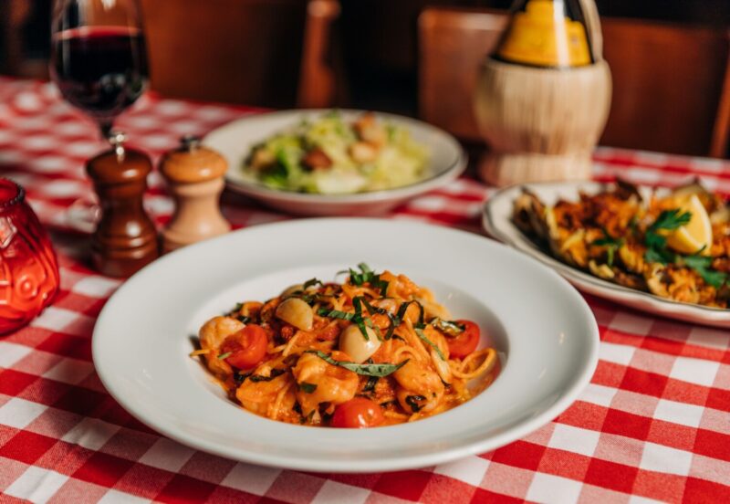 Spicy Spaghetti Scampi at il Porcellino