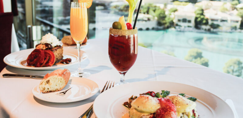 Bloody Mary, Mimosa and Lobster Eggs Benedict at Eiffel Tower Restaurant