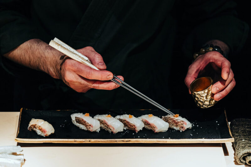 Nigiri Preparation at The Omakase Room