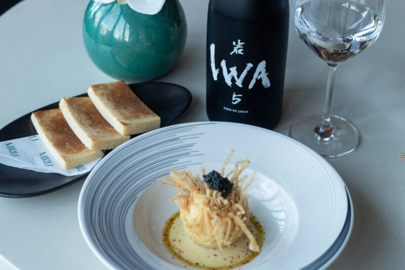 IWA 5 Assemblage 6 Sake Pairing Menu at Miru with Egg and Caviar