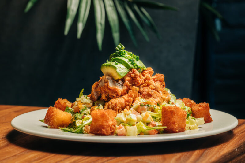 Crispy Chicken Tender Salad at Hub 51