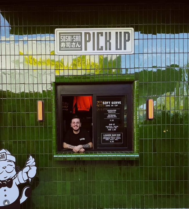 Chef Juan Gutierrez at Sushi-san Nashville Soft-Serve Window